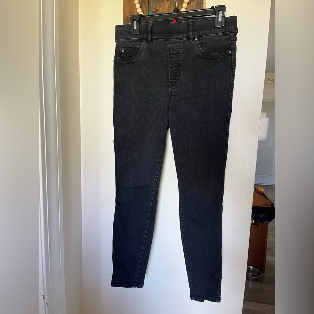 Spanx Skinny Jeans Black‎ Denim Skinny Mid Rise Stretch Pull On, Women’s Sz M